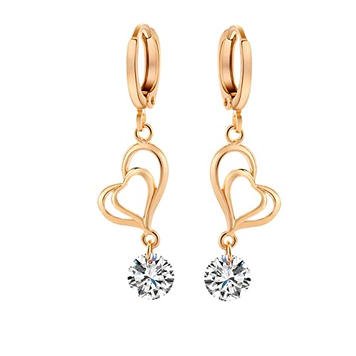 Pendientes de oro de 18k estilo aro corazón para looks diarios y eventos de gala