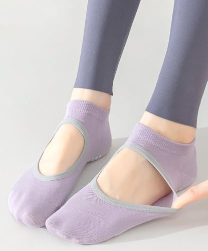 QFM Grip Pilates Socks for Women Non Slip Yoga Socks Open Top Athletic Socks for Barre Ballet Barefoot Workout Hospital4