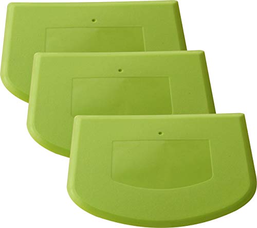 Van Hoogen Profi - Espátula de masa de plástico especial flexible, plástico, verde, Set de 3