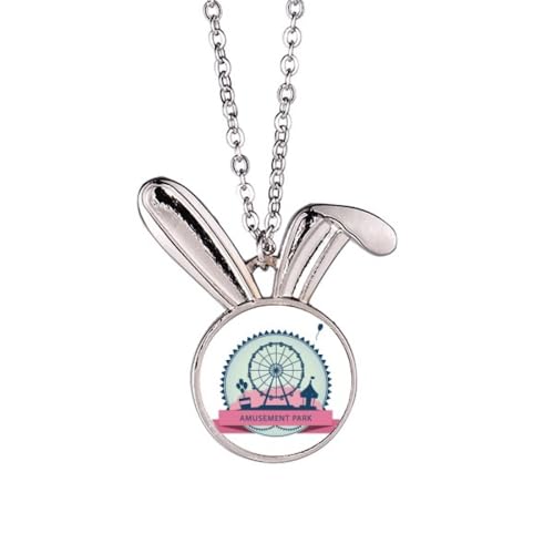 Collier lapin noir grande roue en acier anti-ternissement pour peau sensible