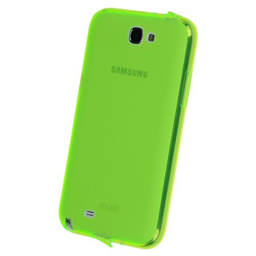 doupi PerfectFit Funda Compatible con Samsung Galaxy Note 2, Tapones de Polvo instalados TPU Ligero Estuche Protección, Verde