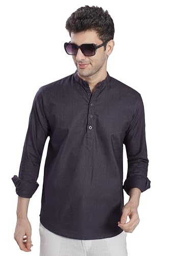 Image of DIVISIVE Men's Slim Fit Full Sleeves Cotton Short Kurta