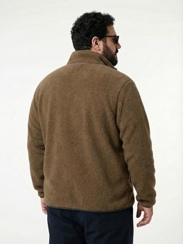Image of UNSTD Men Plus Size Fleece Jacket for Men Standard Length | Winter Wear Full Sleeves Zipper Jacket | Warm & Comfortable Big and Tall Jacket