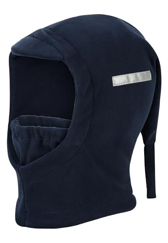Sterntaler Schalmütze aus Microfleece - praktische Unisex Mütze mit Schirm - regulierbarer Mund- und Gesichtsschutz - gefüttert mit weichem Microfleece - marine, Größe 55
