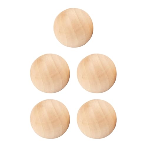 perfk 5 pezzi di palline di legno per progetti artigianali e fai da te, parti fai da te verniciabili per perline decorative, sfere di legno senza foro, 6 Cm