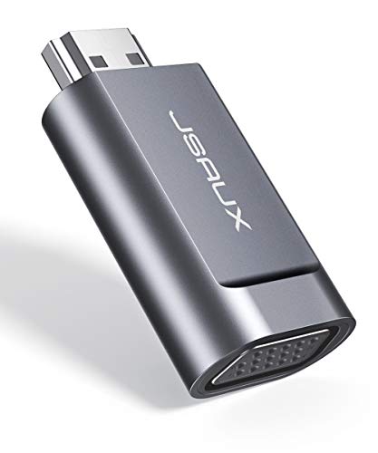 JSAUX Adaptador HDMI a VGA,HDMI Macho a VGA Hembra Compatible con Monitores, Laptops, Computadoras,Computadoras de Escritorio, Proyectores, HDTV, Chromebooks, Ultrabooks, etc-Gris