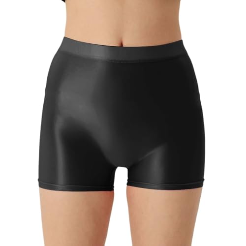 Pantalones cortos de yoga brillantes para mujer, pantalones cortos de ciclismo de cintura alta sin costuras, pantalones de motociclista, muy elásticos, pantalones cortos, brillantes, ajustados, para
