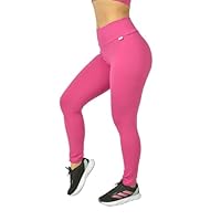 Calça Legging de Poliamida Feminina Academia Cintura Alta Zero Transparência (BR, Alfa, P, Regular, Regular, Fúcsia)
