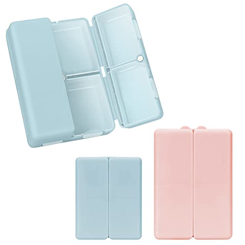 Image of FYY Travel Pill Organizer, Pill Box Medicine Case-2pcs Navy Pink
