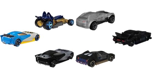 Hot Wheels Batman Character Car 6 Pack, Inspired by Various Characters From The Batman Franchise, Authentic Details, Gift for Kids 3 Years & Older, Fans & Collectors
