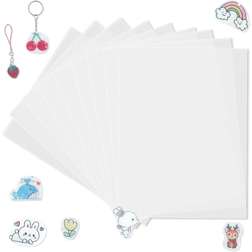 CALLYSONIC 3 Stück A4 Schrumpffolie Durchscheinend, 0.3mm Schrumpffolien Set zum Basteln, Schrumpfende Plastikfolien, Schrumpfkunstpapier für Schlüsselanhänger, DIY Handwerk als Geschenken