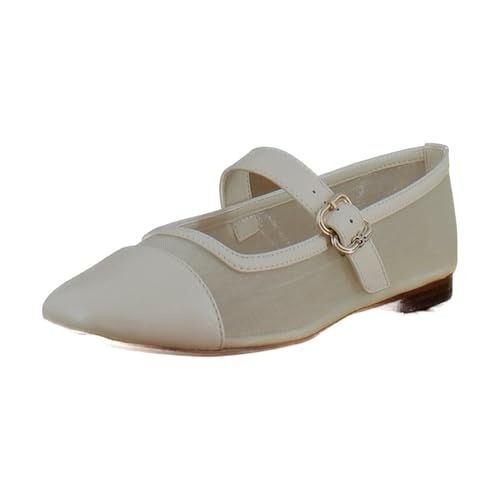 Sam Edelman Women's Miranda Mary Jane Flat, Modern Ivory, 10.5