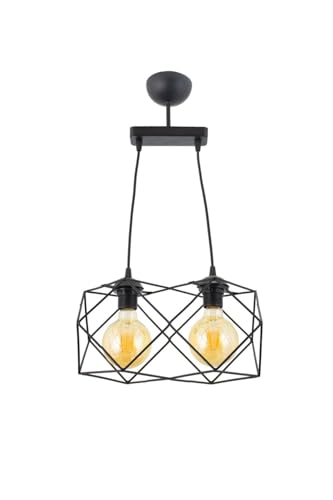 Modern Spor Kare Geometrik Tekli Siyah Metal Sarkıt Avize Nocolor-8Bad2Ec6 Tek Ebat 3526-2Blkkarecamsiz