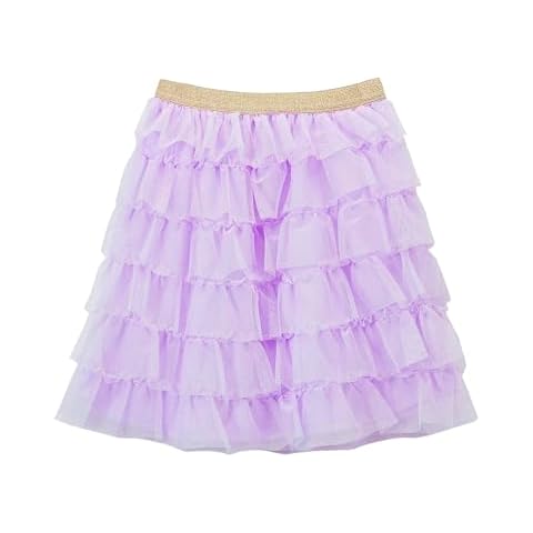 DaniChins Girl's Sparkle Tutu Skirt Ruffle Tulle Princess Skirt for Little Girl (Lt. Purple, 08) Cover