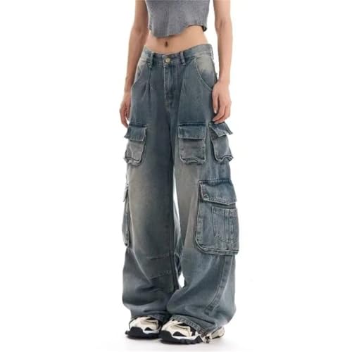 Pantalon cargo femme taille haute et coupe combat large tendance