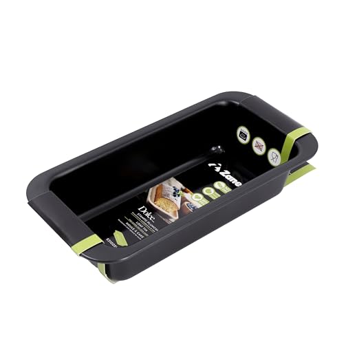 Zanetti, Stampo Plum Cake, Teglia Plum Cake in Carbon Steel 28x13x6 cm, Rivestimento Antiaderente, Colore Nero, Spessore 0,4 mm