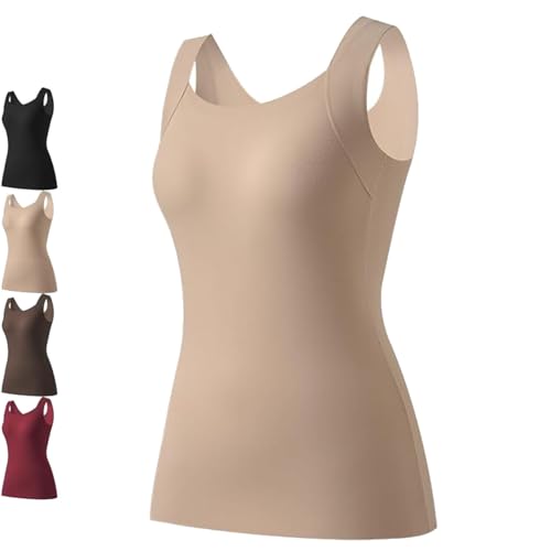 Recopilación de Camisetas moldeadoras para Mujer Top 5. 45 Camiseta sin mangas con sujetador incorporado y moldeadora con cuello en U, camiseta sin mangas de compresión de alto soporte, camisetas sin mangas moldeadoras para mujeres (Skin...