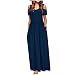 Abito a maniche corte, con scollo a V, senza maniche, abito da spiaggia, mini abito vintage, senza spalline, elegante, da sera, per il tempo libero, estivo, da donna, boho floreale, Blu marino, XL