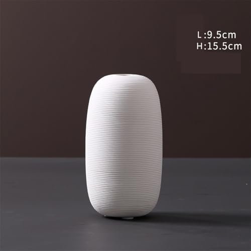 Vase en céramique blanche avec finition artisanale pour fleurs intérieures