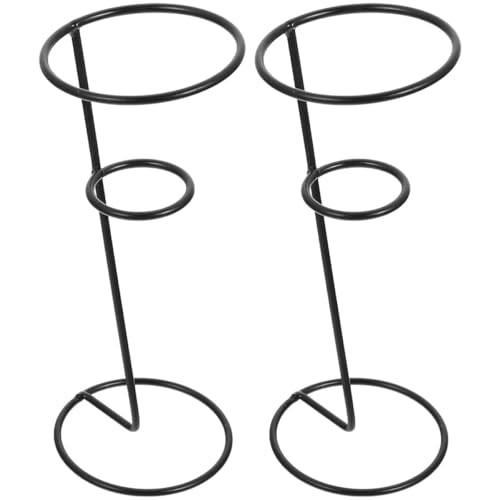 FIXOSHEE Soporte Metálico para Conos de Helado 2 Piezas Expositor de Hierro Negro para Exhibición Estable en Fiestas Restaurantes y Tiendas Portaconos Resistente y Reutilizable