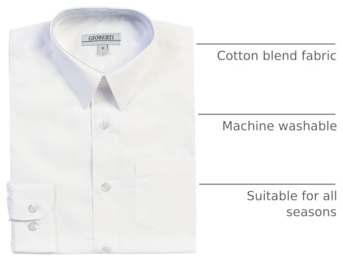 Image of Gioberti Boys Long Sleeve Solid Dress Shirt