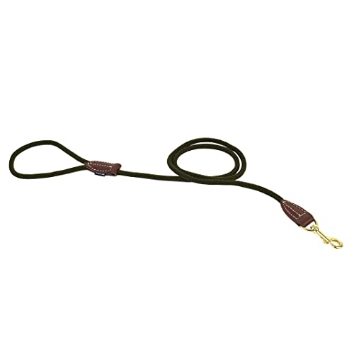 duvoplus, Leine aus robustem und weichem Nylon mit Leder-Finish, Produktreihe EXPLOR Forest, Größe 135 cm/8 mm, grün