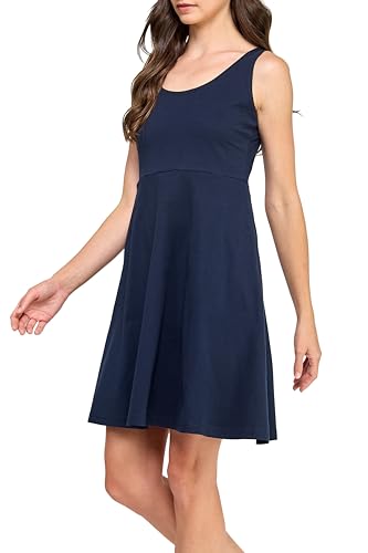 GREEN VOYAGE Women's GOTS Certified 100% Organic Cotton Casual Sleeveless Tank Dress with Pocket3