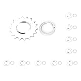 Mealoodiousmusea Juego de 10 engranajes fijos de una sola velocidad para rueda de bicicleta MTB bicicleta de acero al carbono kit de anillos de bloqueo de piñón de reparación de bielas 18T