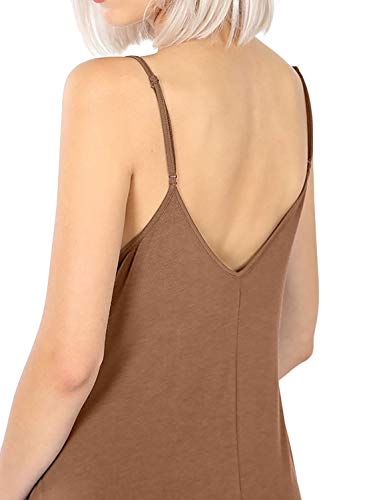 Image of ALLLA Women's Lightweight Flowy Summer Dress - Adjustable Strap Knee Length Dress with Side Pockets. Casual, Beachwear