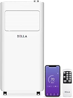 DELLA 10000 BTU Ashrae with Heat Pump Smart WiFi Enabled Portable Air Conditioner, Electric Auto Swing Fan Dehumidifier AC Unit with Remote Control Window Kit, Cools Up To 450 Sq. Ft.