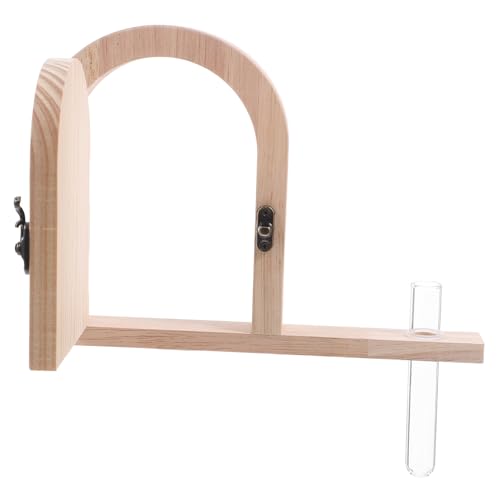 DONFAMDS 木製フェアリードアコンセントカバー 試験管花瓶付きソケット ガード 童話風デコレーション ペット用保護 壁面装飾と植物繁殖ステ