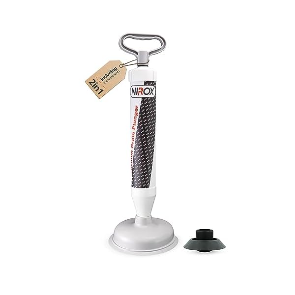 Nirox zuignap – gootsteenreiniger met hoge druk – vacuüm gootsteenontstopper met sterk zuigvermogen – onderhoudsvriendelijke plopper – ontstopper met krachtige perslucht
