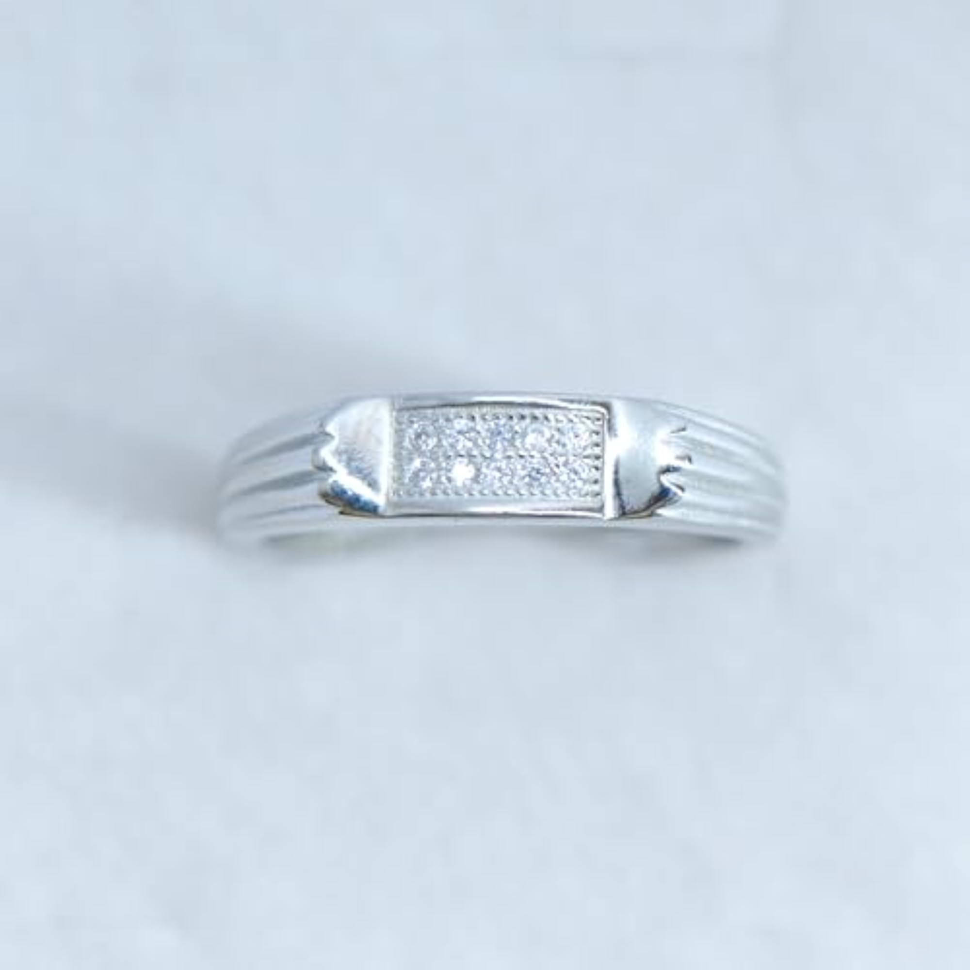 Men's 925 Sterling Silver Rectangular Ring, Elegant Gift