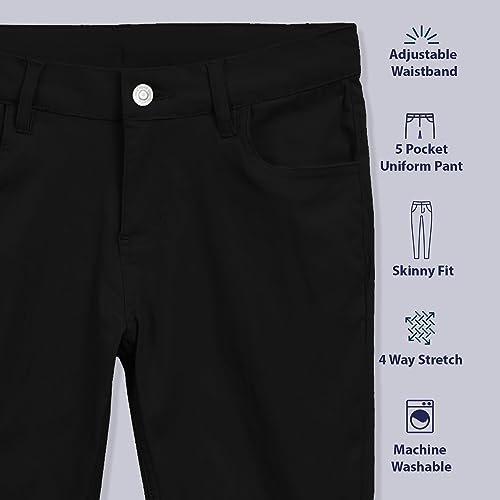 Image of Girls 4-20 Stretch Fabric Adjustable Waist Skinny School Pant