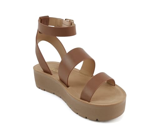 Image of Soda Glory ~ Women Open Toe Multi-Strap Flatform Sandals | Casual Sandals