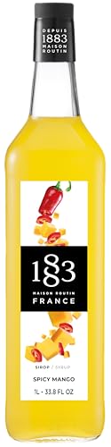 Image of 1883 Spicy Mango Syrup for Drinks, Made in France, 1 Liter Glass Bottle