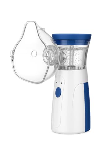 Image of Portable Mesh Nebulizer, Silent and Compact Nebulizer Machine for Adult and Kids, Wireless Vaporizer Machine With Respiratory Mask, Effective for Cough, Asthma, Sinusitis, and Bronchitis, Steam Inhaler for Cold and Cough -Quick Relief and Daily Use Vaporiser With Respiratory Mask