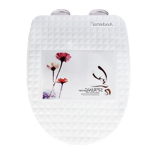 Brigtviee Asiento De Inodoro En Forma De U,Tapas WC De Inodoro con Cierre Suave,Tapadera De WC Universal, con Un BotóN De LiberacióN RáPida,FáCil InstalacióN Y Limpieza,Blanco,B,U Shaped