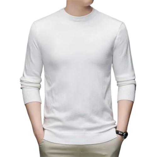 Men'S Solid Color Knitted O-Neck Long-Sleeved Sweater Autumn Warm Top Solid Color Pullover Sweater3