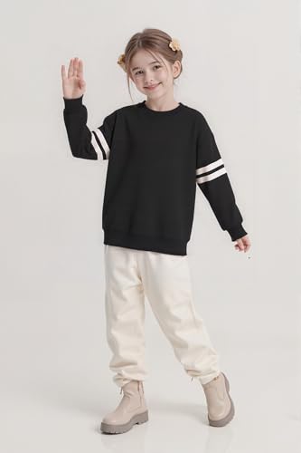 Image of SELINK Girls Big Kids Long Sleeve Striped Color Block Pocket Tees