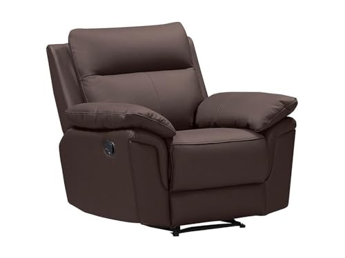 Venta Unica   Sillón Relax de Piel de b˙falo PAKITA   Marrón
