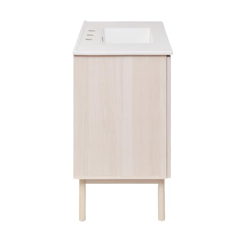 Image of Swiss Madison Classe 36 in. White Oak Bathroom Vanity with White, 3-Hole Ceramic Sink Top