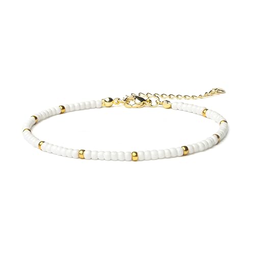 Image of Starain Small Bead Anklets for Women Beach Foot Ankle Bracelet Cute Colorful Boho Beaded Anklets 8 inches