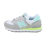 Gamuza/malla NEW BALANCE SS2 Light Grey/AQUALIME Suede/Scarpa Donna Sportiva WL574