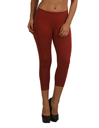 Image of Frenchtrendz Women's Cotton Spandex Stretchable Mid Rise Slim Fit Legging Capris (XS-4XL)