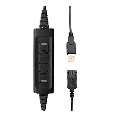 504P USB Adapter for Plantronics and Addasound Headsets - by Global Teck Worldwide | Connects to Headset to PC, MAC, Lync, Skype & USB VoiP Phones | Mute, Volume and Quick Disconnect