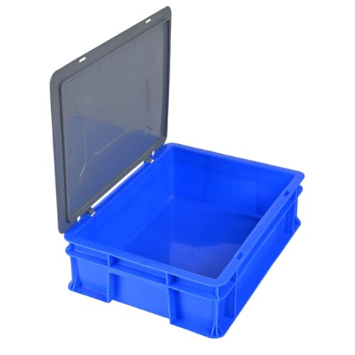 Image of 400x300x120 MM Multipurpose Plastic Crate Plastic Crate with Lid, with LidHeavy Duty Blue Portable Crates for storage | PACK OF 1 PCS