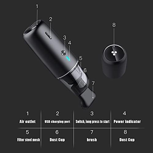 auspilybiber Auto Stofzuiger, Draadloze Mini Handheld Home, Sterke Zuigkracht, Geschikt voor Kantoor, Auto Onderdelen… - Image 3
