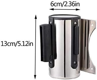 Wall Mounted Belt Security,Yueser 2pcs Stainless Steel Wall Mounted Belt Barrier Retractable Queue Rope Barrier Belt for Playground Park Hotel Crowd Control (3m,Red)