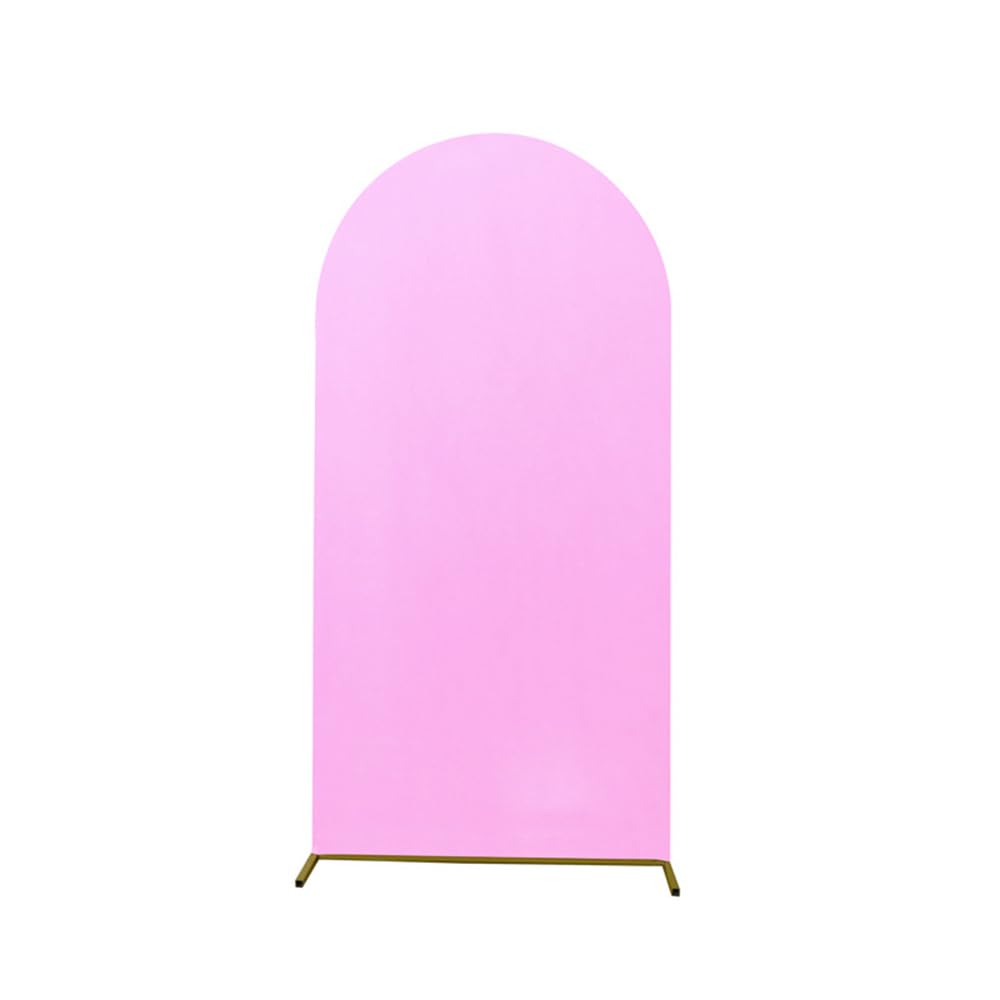 Odot Arch Backdrop Cover Round Top Wedding Arch Backdrop Cover Elegant Romantic Spandex Backdrop Arch Stand for Birthday Party Wedding Garden Decoration -12 Colors (5ft/150x65cm,Purple)